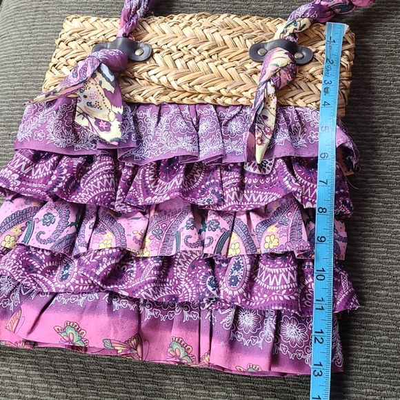Purple Ruffled Handbag NWOT - Picture 6 of 7